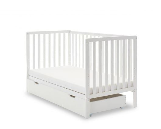 Bantam Cot Bed & Under Drawer - White