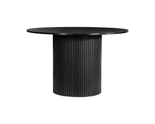 Axel Round Fluted Dining Table - Black