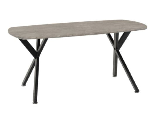 Athens Oval Coffee Table - Concrete Effect/Black