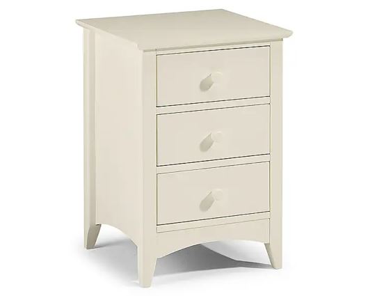 CAMEO 3 DRAWER BEDSIDE