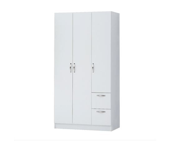 Essentials 3 Door Double Wardrobe White