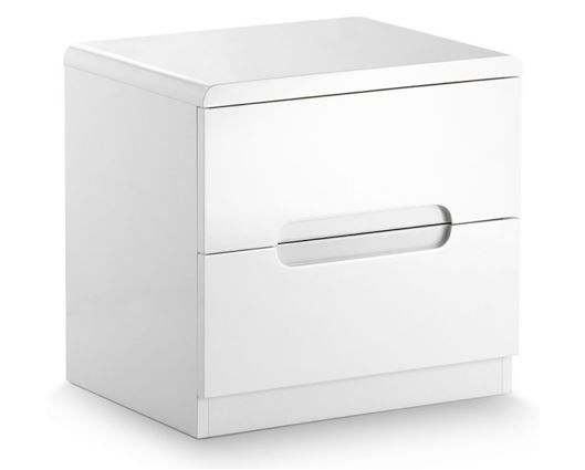 MANHATTAN 2 DRAWER BEDSIDE - WHITE