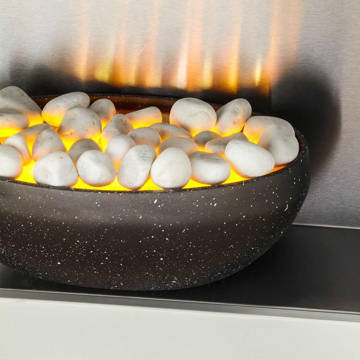 Adam Cubist Electric Fireplace Suite in White, 36 Inch