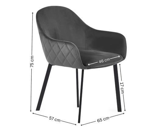 Set of 2 Lima Dining Chairs Grey