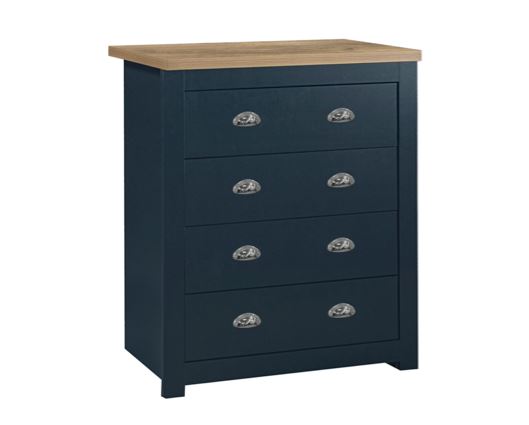 Highgate 4 Drawer Chest-Navy
