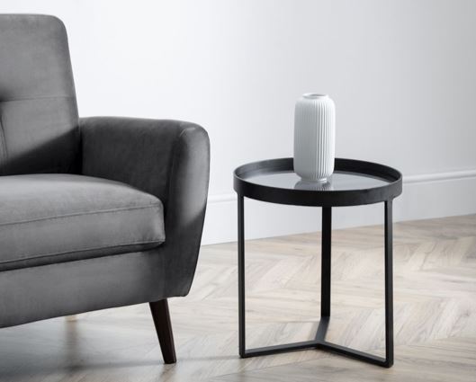 LOFT LAMP TABLE - SMOKED GLASS