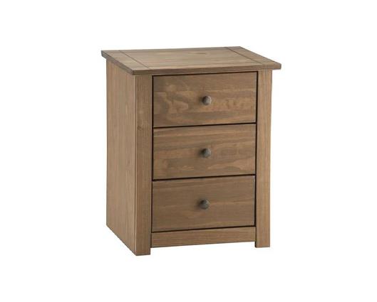 Santiago Solid Pine 3 Drawer Bedside Table/ Nightstand/ Bedside Cabinet