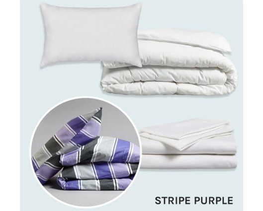 CSL Essential Bedding Pack Single - Stripe Purple 10.5 Tog
