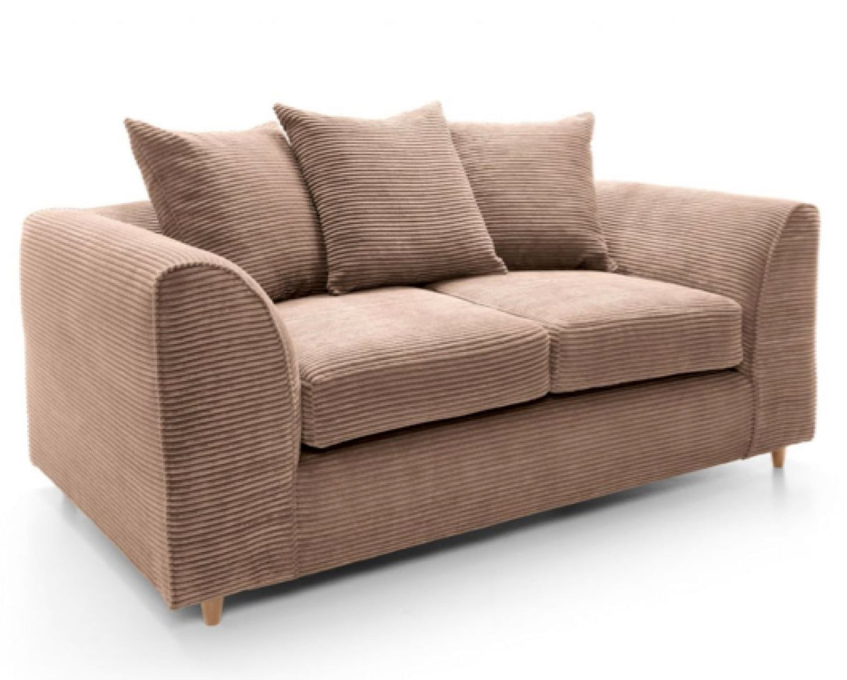 Jumbo Cord 2 Seater Sofa-Brown
