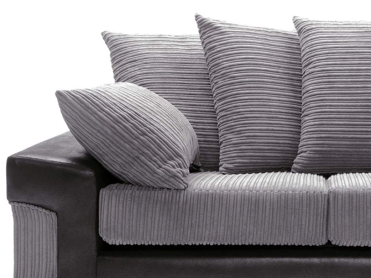 Dino 3 Seater- Black & Charcoal