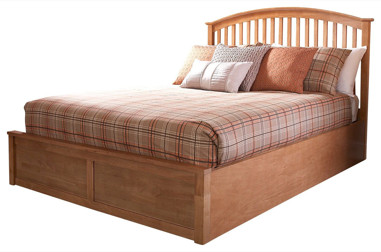 Madrid Wooden Ottoman King Bed - Oak
