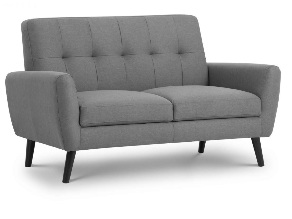 MONZA 2 SEATER COMPACT RETRO SOFA - GREY