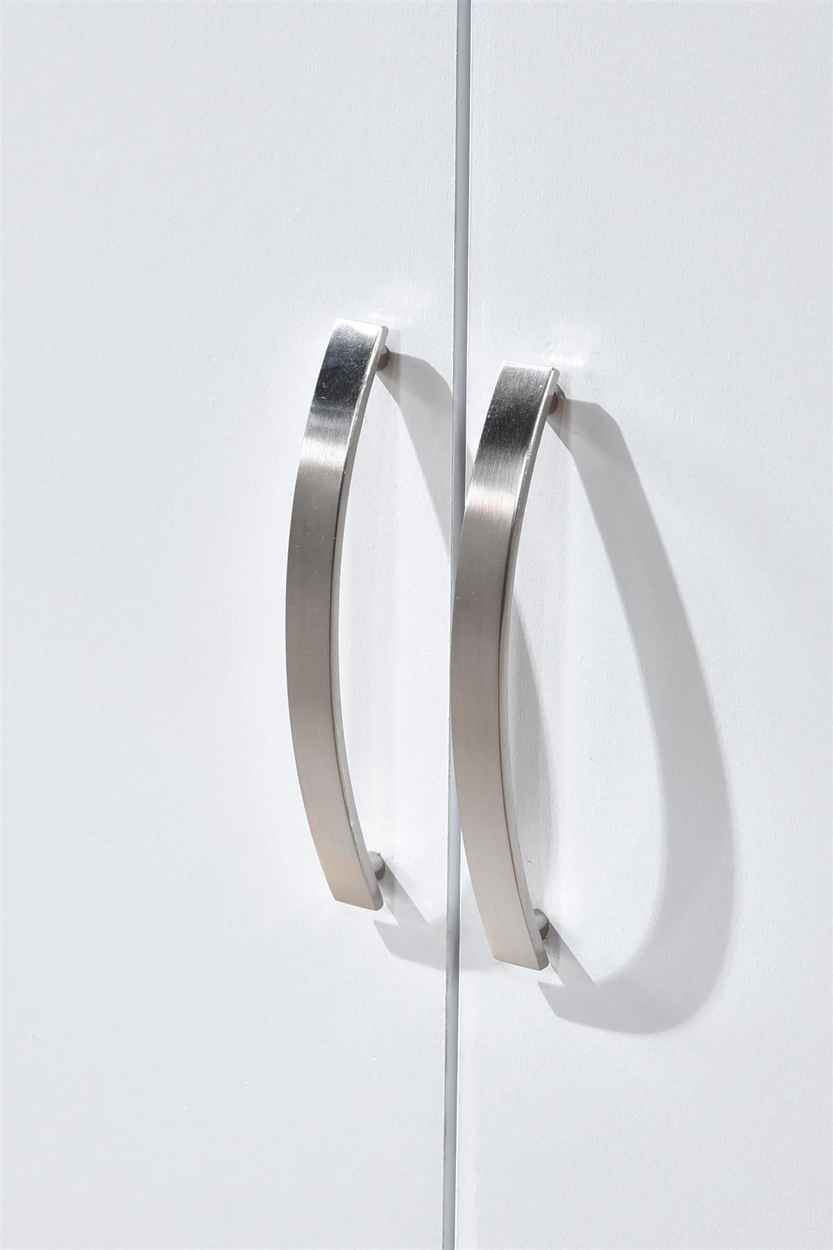 6 Door Wardrobe - White (Chrome Handles)