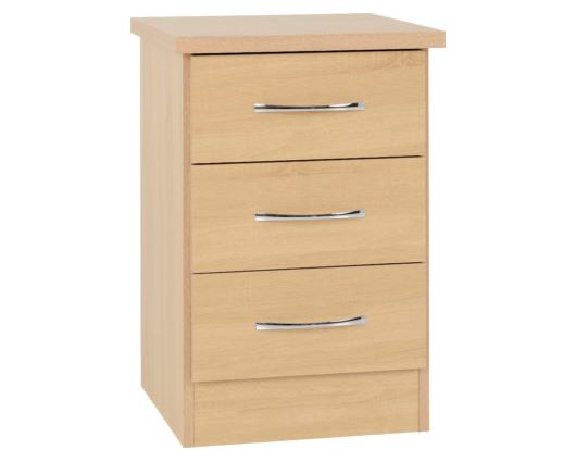 Nevada 3 Drawer Bedside - Sonoma Oak Effect