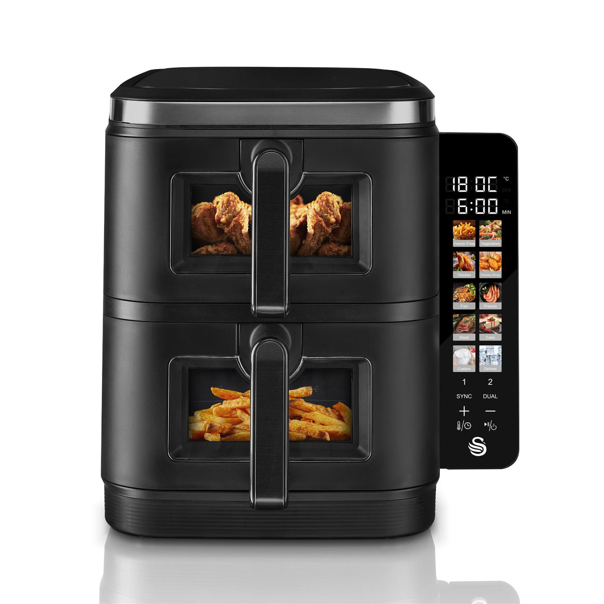 Swan 11L Duo Layer Air Fryer Black