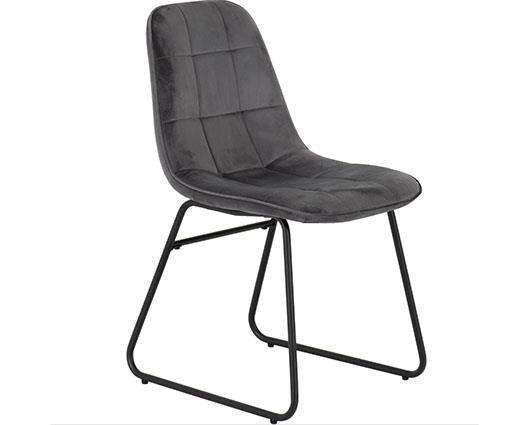 ATHENS RECT & LUKAS DINING SET (X4 CHAIRS) - MEDIUM OAK EFFECT/GREY VELVET