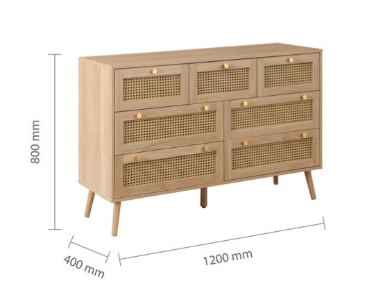 Croxley 7 Drawer Rattan Chest