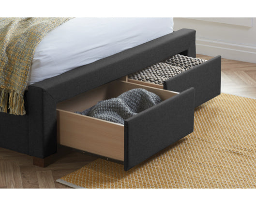 Valentino King Bed - Charcoal