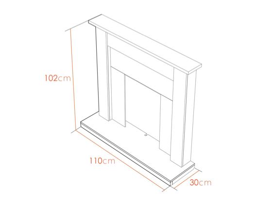 Adam Southwold Fireplace in Oak and Black, 43 Inches