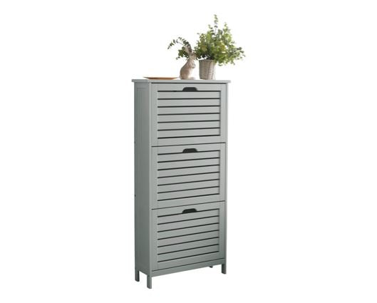 Bergen three tier shoe cabinet grey