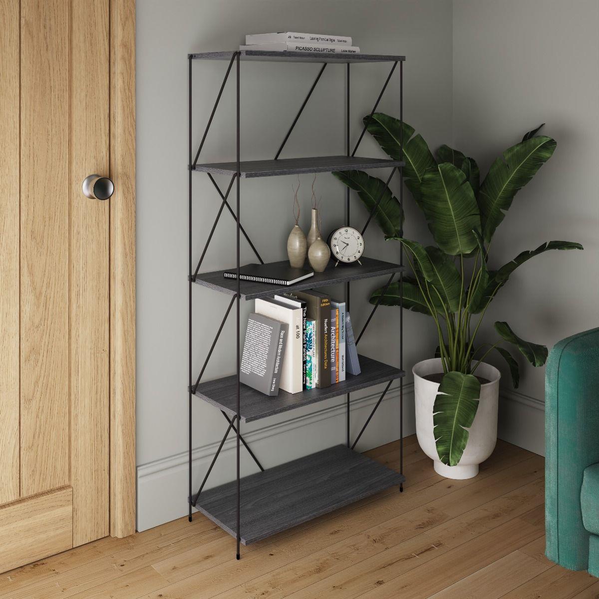 Leyo 5 Tier Shelving Unit Grey