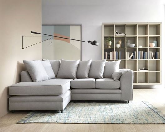 Darcy Left Hand Facing Corner Sofa-Light Grey