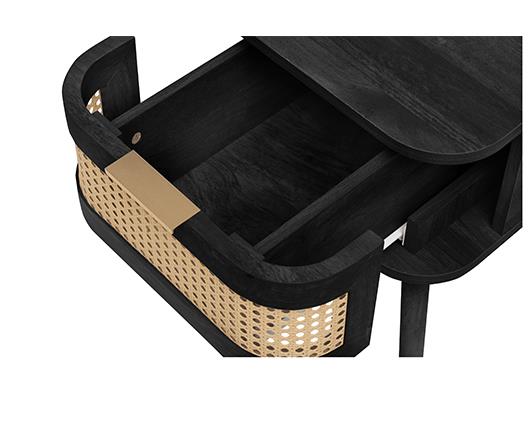 Noah 1 Drawer Bedside - Black