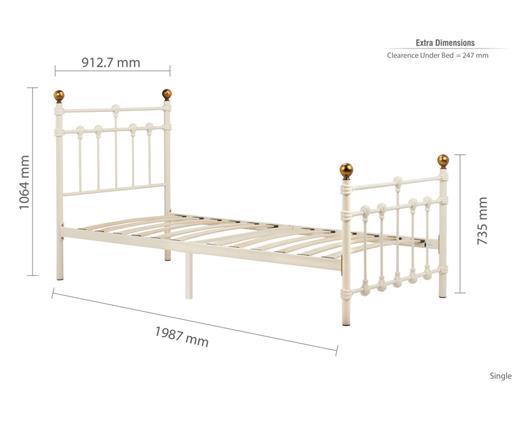 Atlas Single Bed - Cream