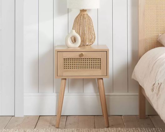 Croxley 1 Drawer Rattan Bedside