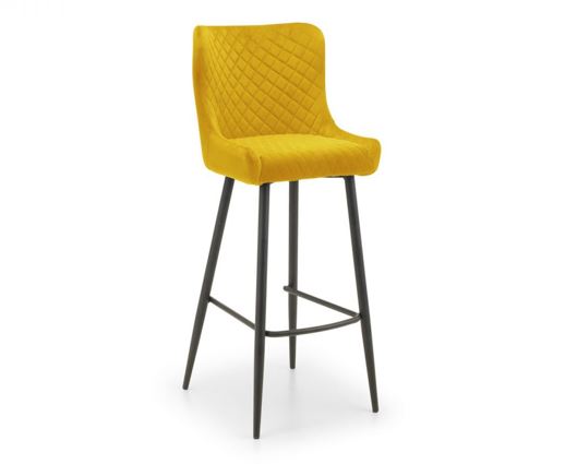 LUXE VELVET BAR STOOL - MUSTARD