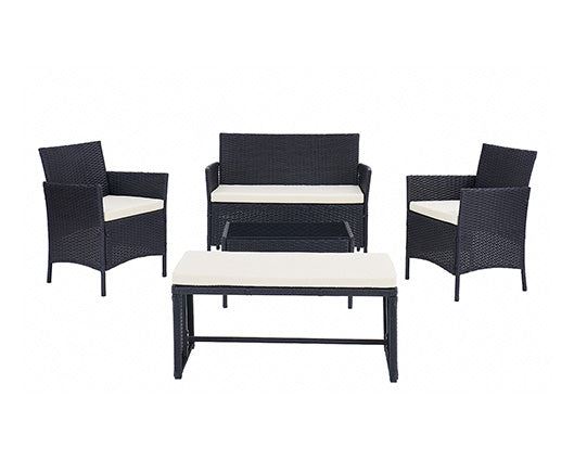 Maya Black 5PC Set w/ Bench & Cover