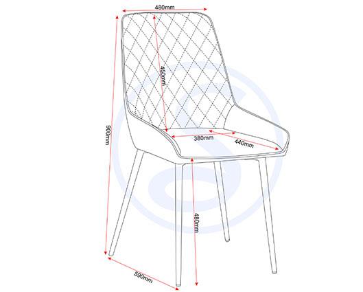 MODENA & AVERY DINING SET (X4 CHAIRS) - CREAM/GREY VELVET