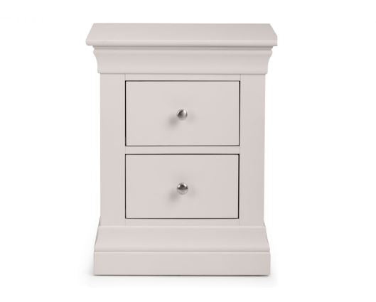CLERMONT 2 DRAWER BEDSIDE - LIGHT GREY