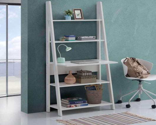 Tall Ladder Desk - White