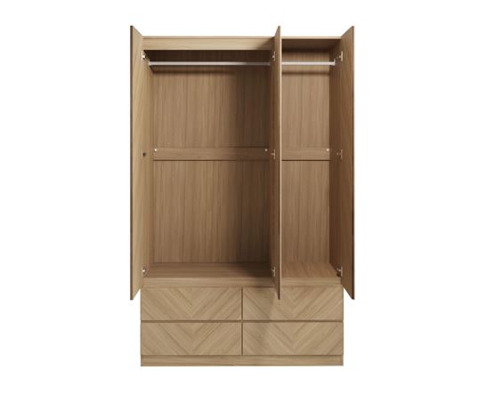 Catania 3 Door 4 Drawer Wardrobe Euro Oak