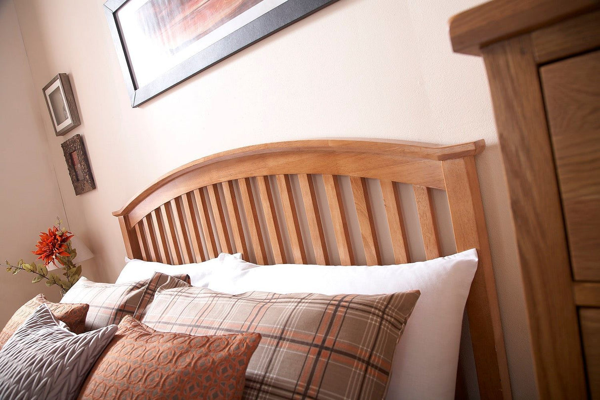 Madrid Wooden Ottoman King Bed - Oak