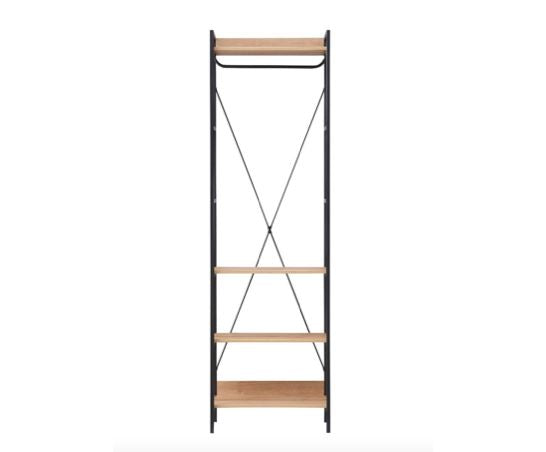 Claire Open Wardrobe with 4 Shelves- Riveria Oak