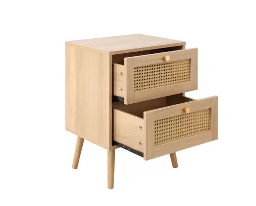 Croxley 2 Drawer Rattan Bedside