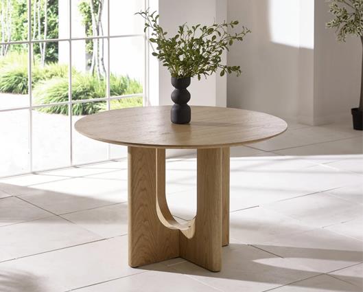 Cellini Round Dinining Table Natural Oak Effect