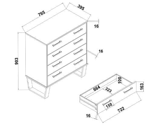 Texas 4 drawer chest