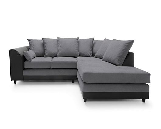 Dylan Right Hand Facing Corner Sofa-Black & Charcoal