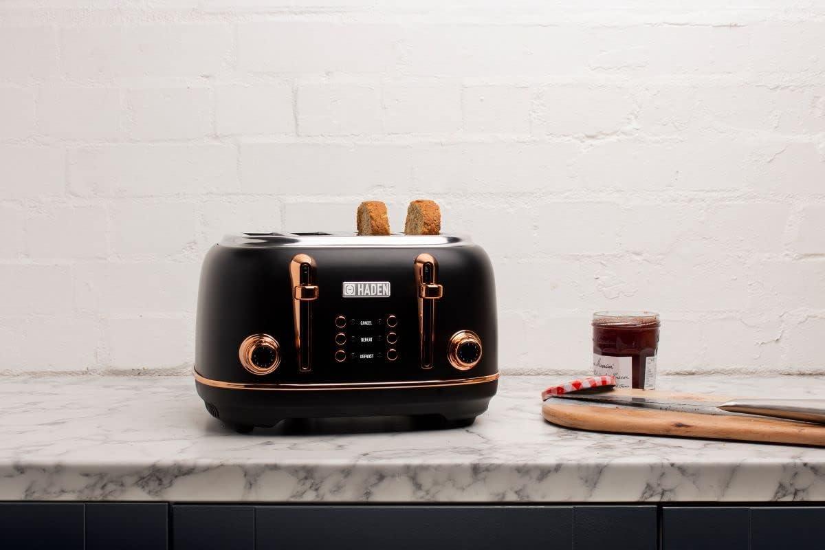 Haden Heritage Black & Copper 4 Slice Toaster