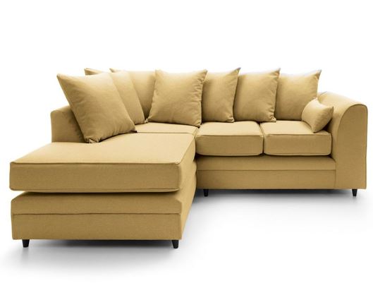 Darcy Left Hand Facing Corner Sofa-Mustard