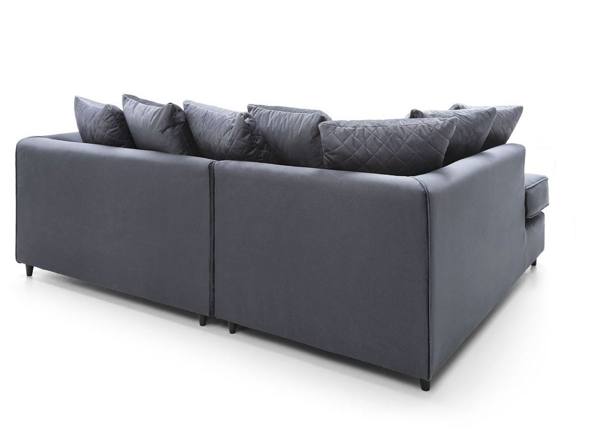 Chicago Left Hand Facing Corner Sofa-Dark Grey
