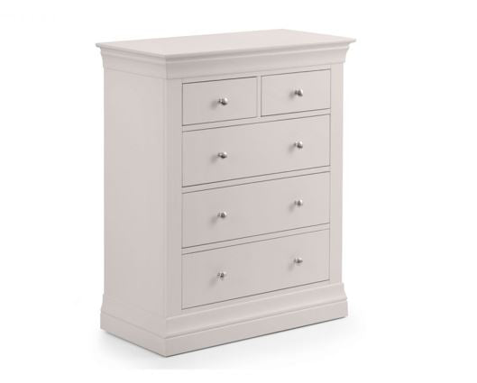 CLERMONT 3+2 DRAWER CHEST - LIGHT GREY