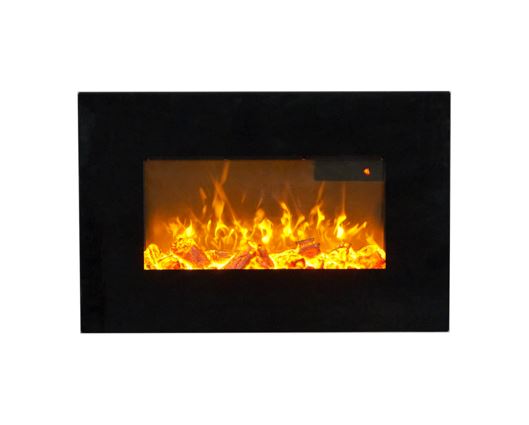 Sureflame WM-9334 Electric Wall Mounted Fire with Remote in Black, 26 Inch