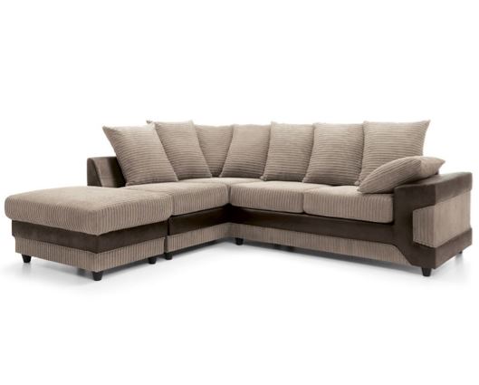 Dino Left Hand Facing Corner Sofa- Brown & Beige