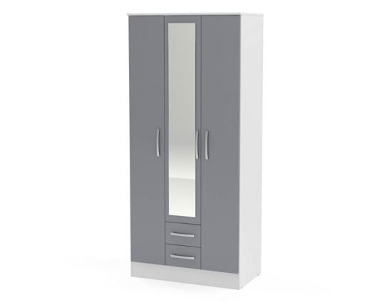 Lynx 3 Door 2 Drawer Wardrobe With Mirror