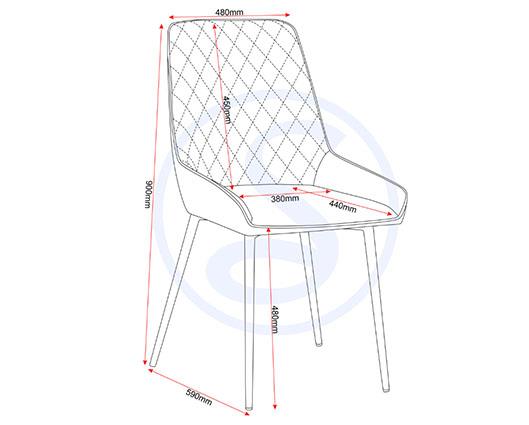 AVERY & LUKAS EXTENDING DINING SET (X4 CHAIRS) - CONCRETE/SAPPHIRE BLUE VELVET