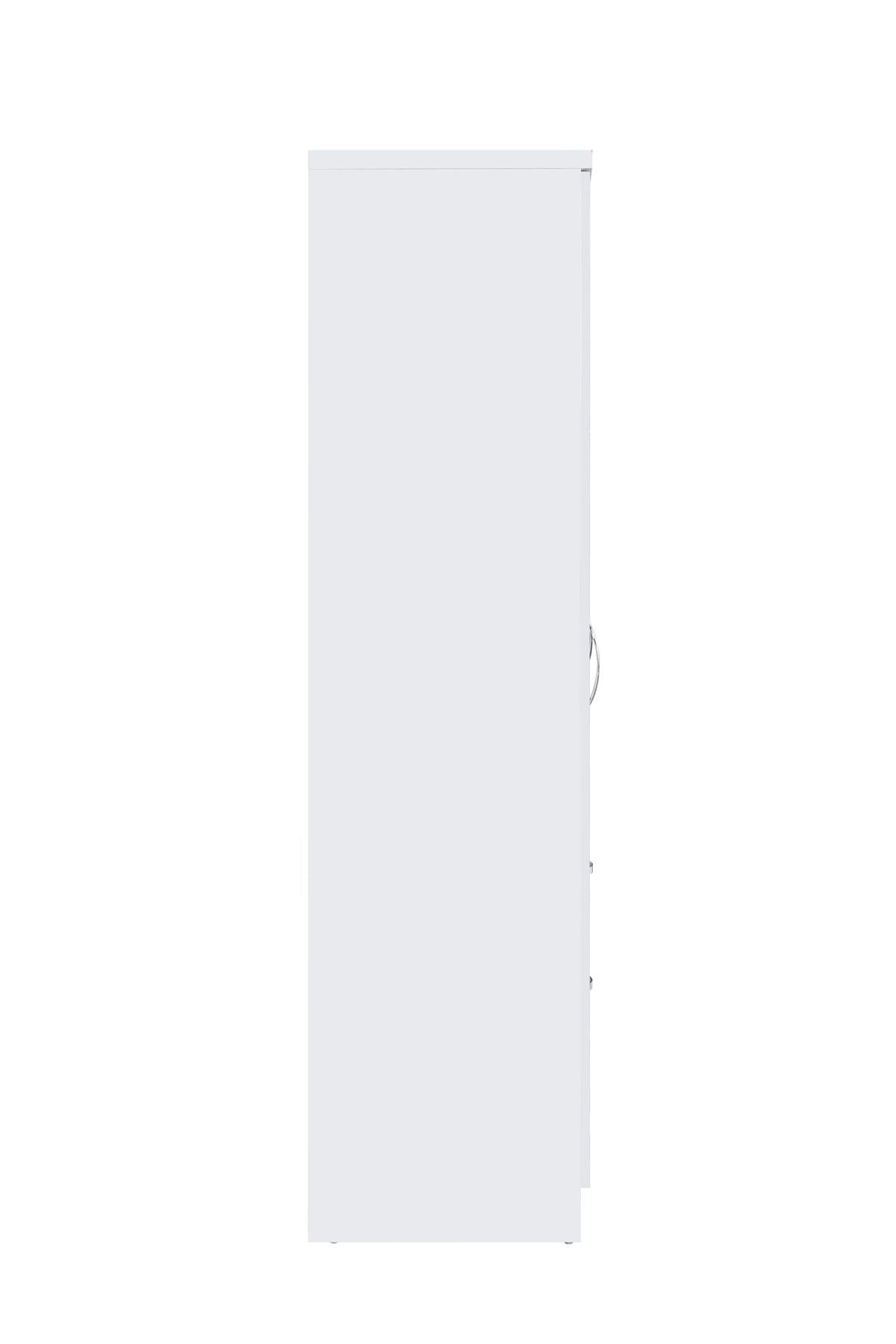 6 Door Wardrobe - White (Chrome Handles)